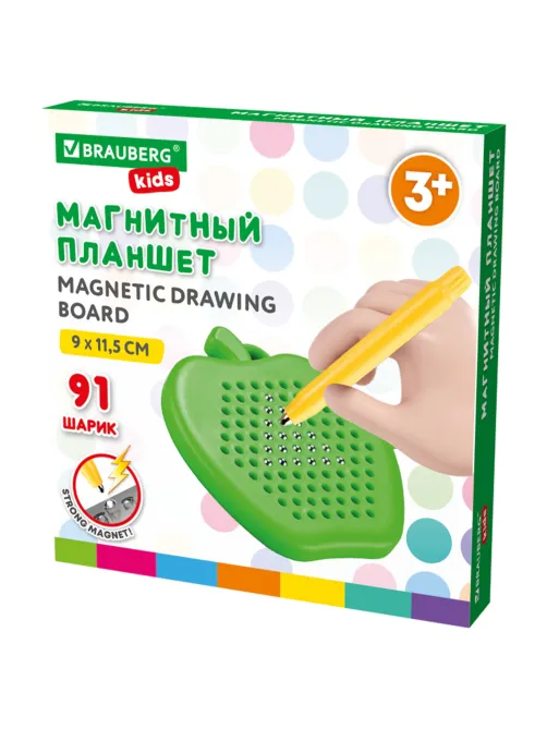 Магнитный планшет MAGPAD MINI для рисования 9х11,5 см, 91 шарик, ассорти, BRAUBERG KIDS, 665106