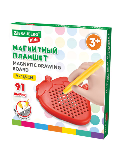 Магнитный планшет MAGPAD MINI для рисования 9х11,5 см, 91 шарик, ассорти, BRAUBERG KIDS, 665106