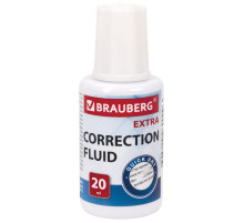 Корректирующая жидкость BRAUBERG EXTRA быстросохнущая, 20 мл, с кисточкой, 229397