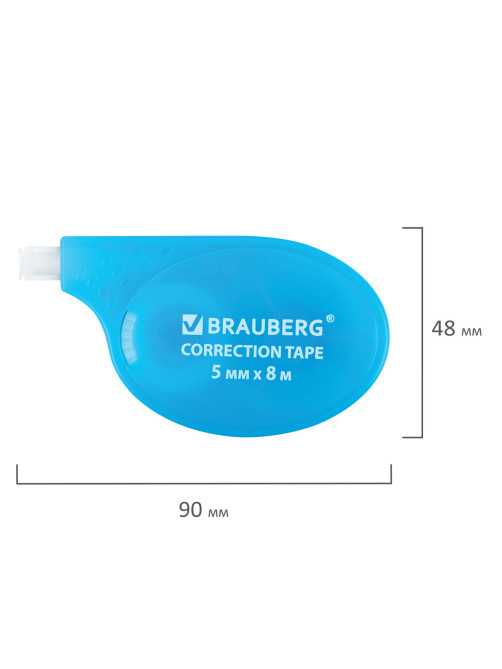 Корректирующая лента BRAUBERG ULTRA NEON, 5 мм х 8 м, цвет ассорти, блистер, 272664