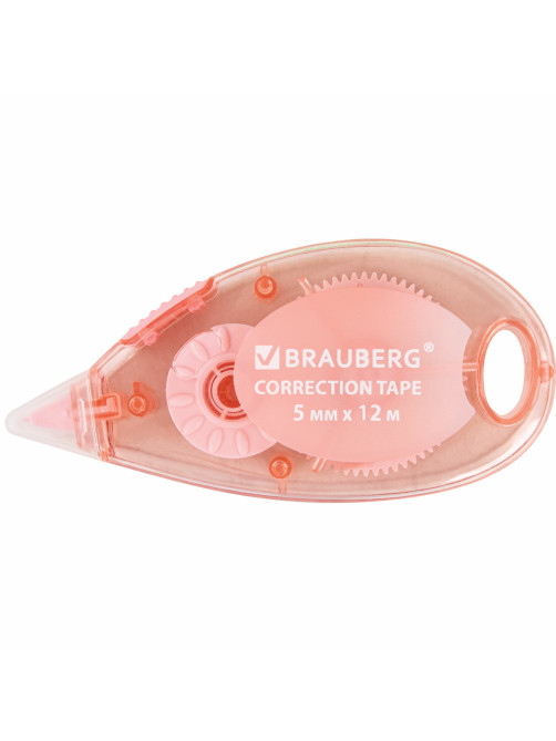 Корректирующая лента BRAUBERG PASTEL, 5 мм x 12 м, механизм перемотки, ВЫГОДНАЯ УПАКОВКА 3 штуки в блистере, 271252