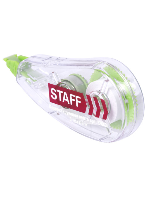 Корректирующая лента STAFF College, 5 мм х 6 м, корпус прозрачный, блистер, 226807