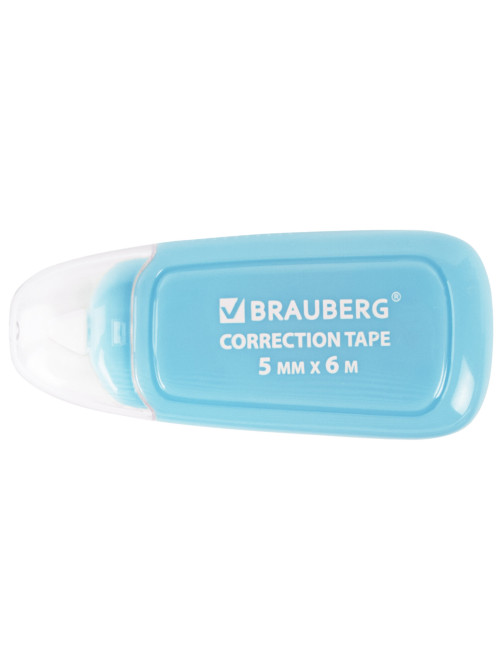 Корректирующая лента BRAUBERG COMPACT PLUS PASTEL, 5 мм х 6 м, корпус ассорти, блистер, 270551
