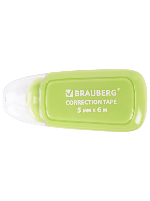Корректирующая лента BRAUBERG COMPACT PLUS PASTEL, 5 мм х 6 м, корпус ассорти, блистер, 270551