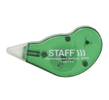 Корректирующая лента STAFF EVERYDAY, 5 мм х 3 м, корпус зеленый, механизм перемотки, блистер, 226810