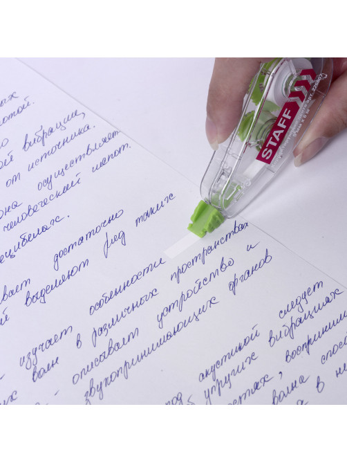 Корректирующая лента STAFF College, 5 мм х 6 м, корпус прозрачный, блистер, 226807