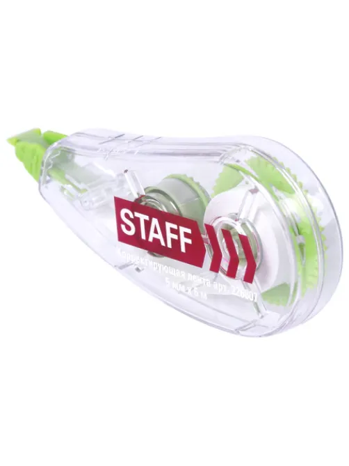 Корректирующая лента STAFF College, 5 мм х 6 м, корпус прозрачный, блистер, 226807