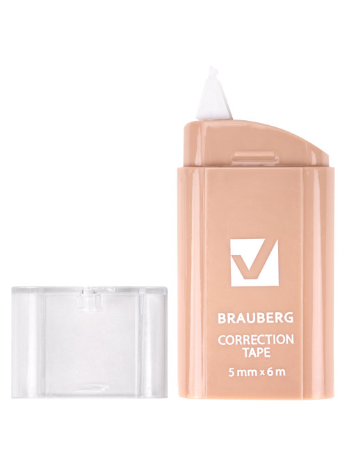 Корректирующая лента BRAUBERG COMPACT PASTEL, 5 мм х 6 м, КОМПЛЕКТ 6 штук, пенал с zip-lock, 272496