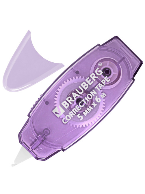 Корректирующая лента BRAUBERG PASTEL, 5 мм х 6 м, ВЫГОДНАЯ УПАКОВКА 3 штуки в блистере, 272658