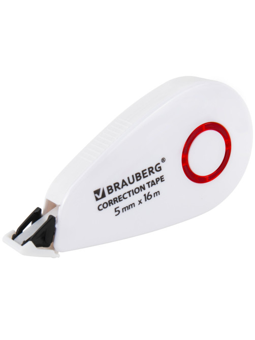 Корректирующая лента BRAUBERG SUPER, 5 мм х 16 м, корпус белый, блистер, 229061