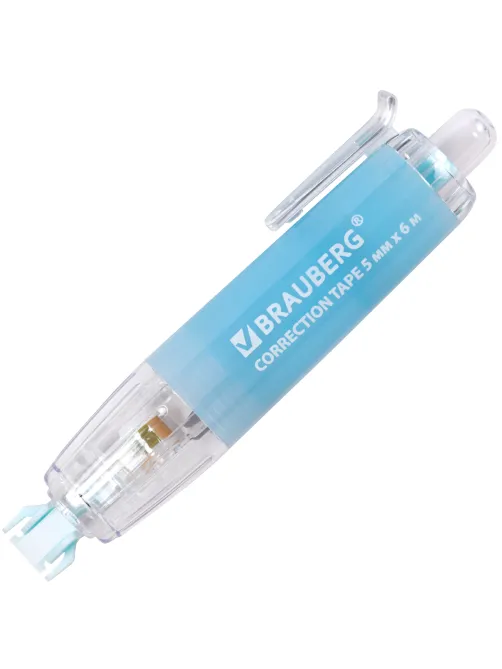 Корректирующая лента BRAUBERG PASTEL 360, 5 мм х 6 м, ассорти, автоматическая, блистер, 272662