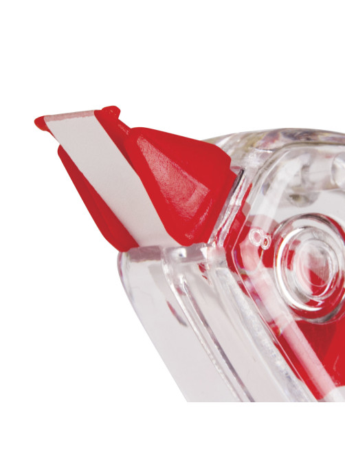 Корректирующая лента BRAUBERG RED POWER, 5 мм х 6 м, корпус прозрачный, механизм перемотки, европодвес, 220641