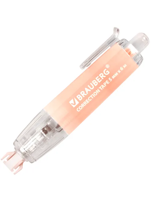 Корректирующая лента BRAUBERG PASTEL 360, 5 мм х 6 м, ассорти, автоматическая, блистер, 272662