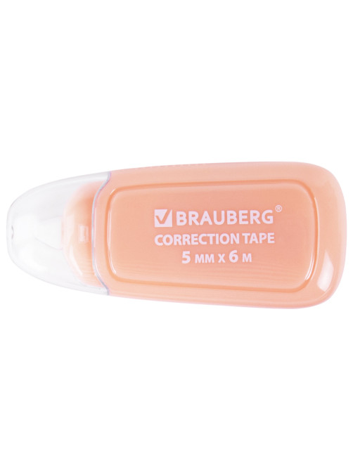Корректирующая лента BRAUBERG COMPACT PLUS PASTEL, 5 мм х 6 м, корпус ассорти, блистер, 270551