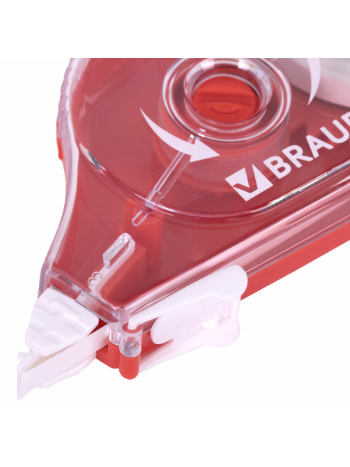 Корректирующая лента BRAUBERG MAXI PLUS, 5 мм х 25 м, механизм перемотки, корпус красный, блистер, 272501