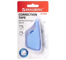Корректирующая лента BRAUBERG ULTRA, 5 мм х 12 м, корпус бело-голубой, блистер, 229064