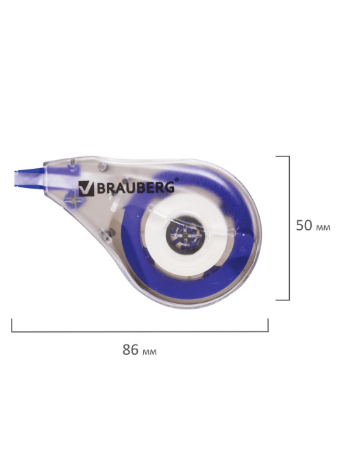 Корректирующая лента BRAUBERG, 4 мм х 8 м, в упаковке с европодвесом, 220640