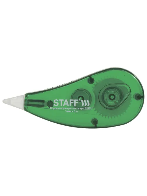 Корректирующая лента STAFF EVERYDAY, 5 мм х 5 м, корпус зеленый, блистер, 226811