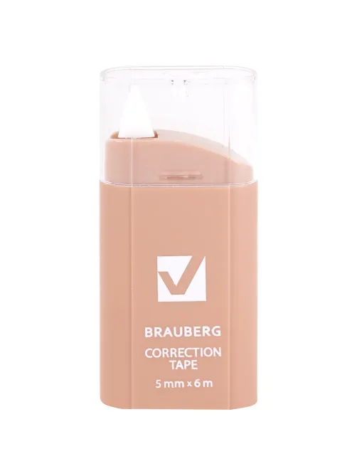 Корректирующая лента BRAUBERG COMPACT PASTEL, 5 мм х 6 м, КОМПЛЕКТ 6 штук, пенал с zip-lock, 272496