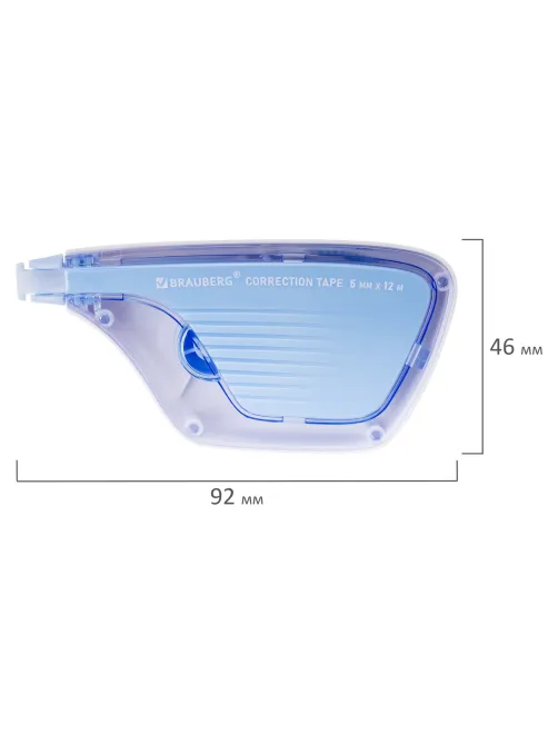 Корректирующая лента BRAUBERG ULTRA, 5 мм х 12 м, корпус бело-голубой, блистер, 229064