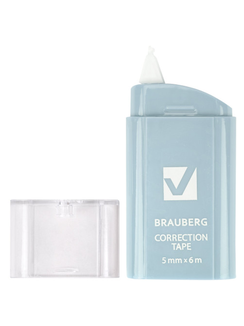 Корректирующая лента BRAUBERG COMPACT PASTEL, 5 мм х 6 м, корпус ассорти, блистер, 272495