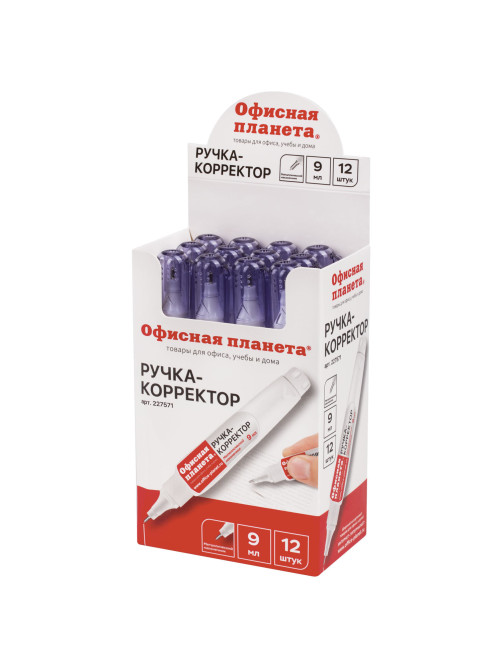 Ручка-корректор ОФИСНАЯ ПЛАНЕТА, 9 мл, металлический наконечник, 227571