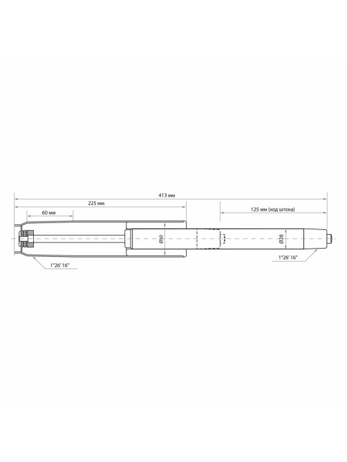 Газлифт прочный BRABIX HD-140 стандартный, ХРОМ, в открытом виде 413 мм, d 50 мм, класс 4, 533078