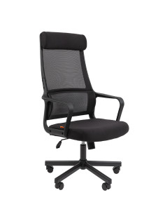 Кресло офисное Chairman CH 590, сетка/ткань, черное, 7134733