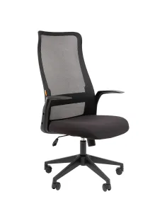 Кресло офисное Chairman CH 573, сетка/ткань, черное, 7134740