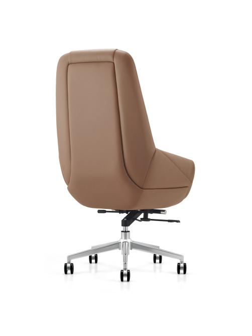 Кресло HAWASAN (ХАВАСАН) PREMIUM EX-810, алюминий, экокожа, коричневое, 533236