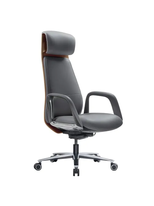 Кресло HAWASAN (ХАВАСАН) PREMIUM EX-820, синхромеханизм, слайдер, экокожа, графит/коричневое, 533238