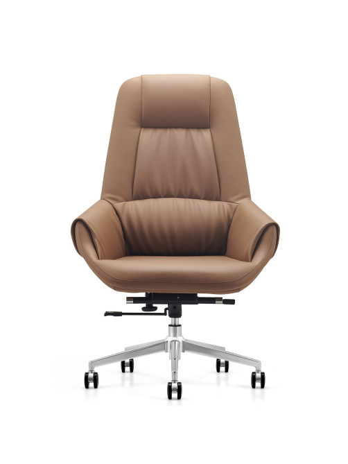 Кресло HAWASAN (ХАВАСАН) PREMIUM EX-810, алюминий, экокожа, коричневое, 533236