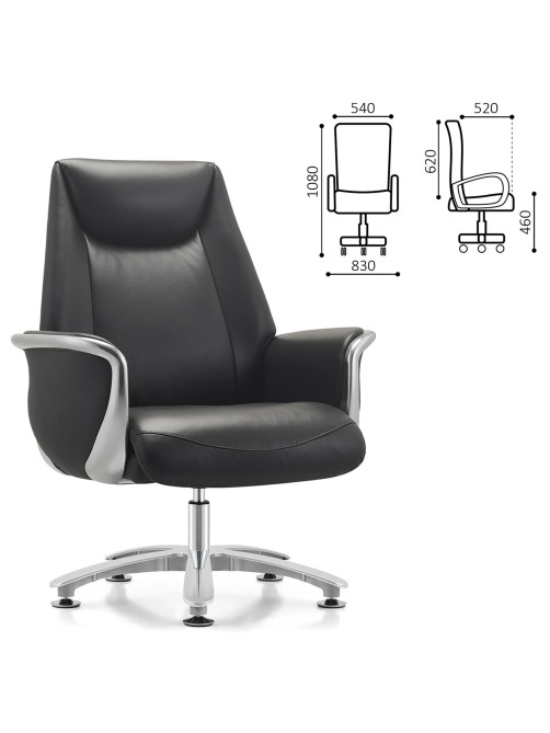 Кресло HAWASAN (ХАВАСАН) PREMIUM EX-801, до 200 кг, алюминий, экокожа, черное, 533235