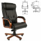 Кресло из натуральной кожи Chairman CH 653, дерево, черное, 7001203