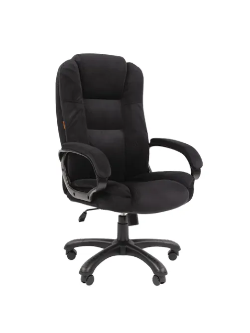Кресло офисное Chairman CH 600, велюр, черное, 7158676