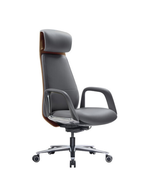Кресло HAWASAN (ХАВАСАН) PREMIUM EX-820, синхромеханизм, слайдер, экокожа, графит/коричневое, 533238