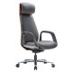 Кресло HAWASAN (ХАВАСАН) PREMIUM EX-820, синхромеханизм, слайдер, экокожа, графит/коричневое, 533238