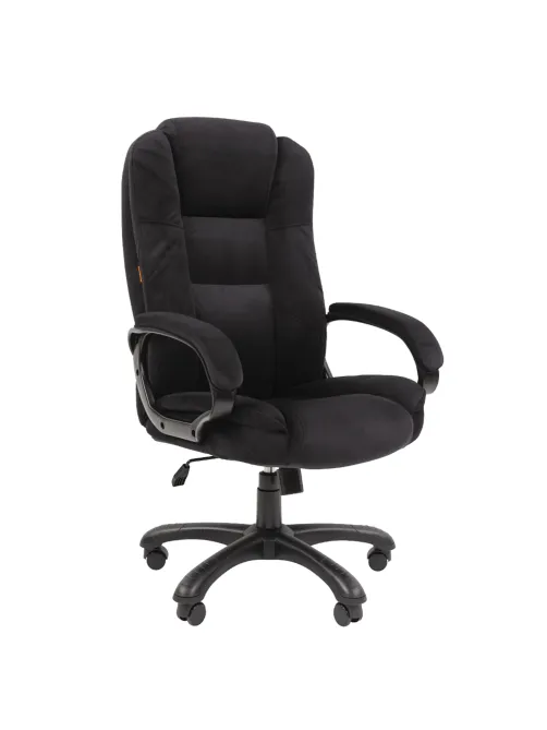 Кресло офисное Chairman CH 600, велюр, черное, 7158676