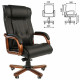 Кресло из натуральной кожи Chairman CH 653, дерево, черное, 7001203