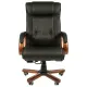 Кресло из натуральной кожи Chairman CH 653, дерево, черное, 7001203