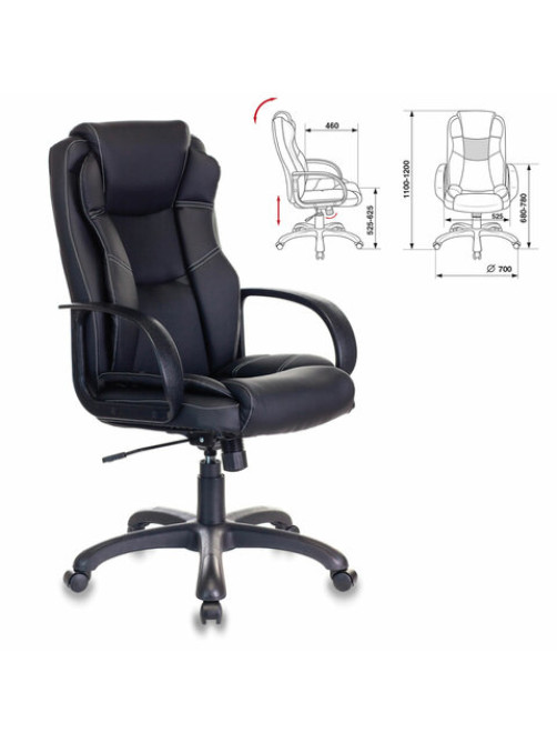 Кресло офисное CH-839/BLACK, экокожа, черное
