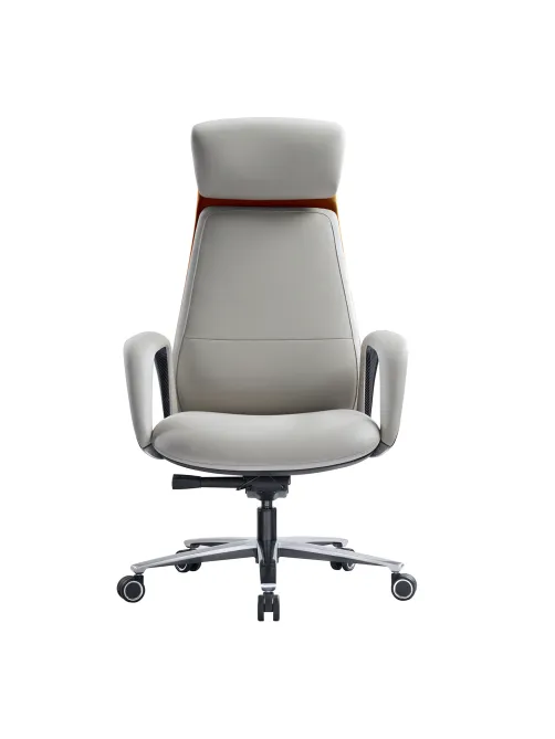 Кресло HAWASAN (ХАВАСАН) PREMIUM EX-820, синхромеханизм, слайдер, экокожа, белое/коричневое, 533237