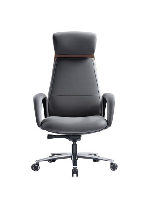 Кресло HAWASAN (ХАВАСАН) PREMIUM EX-820, синхромеханизм, слайдер, экокожа, графит/коричневое, 533238