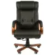 Кресло из натуральной кожи Chairman CH 653, дерево, черное, 7001203