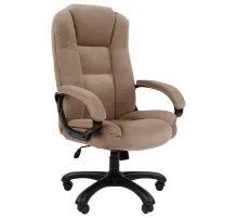 Кресло офисное Chairman CH 600, велюр, бежевое, 7158673