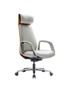 Кресло HAWASAN (ХАВАСАН) PREMIUM EX-820, синхромеханизм, слайдер, экокожа, белое/коричневое, 533237