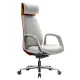 Кресло HAWASAN (ХАВАСАН) PREMIUM EX-820, синхромеханизм, слайдер, экокожа, белое/коричневое, 533237