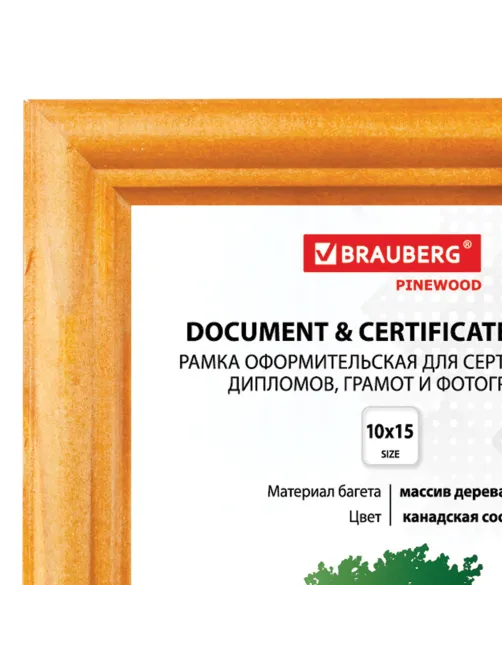 Рамка 10х15 см, дерево, багет 18 мм, BRAUBERG 