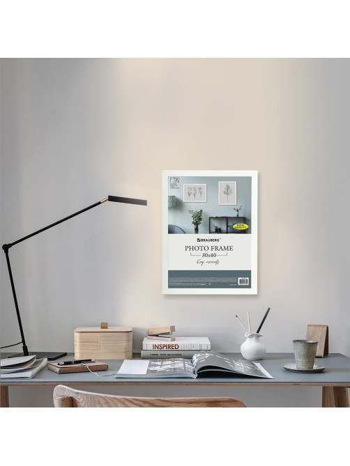 Рамка 30х40 см небьющаяся, аналог IKEA, багет 21 мм, МДФ, BRAUBERG 