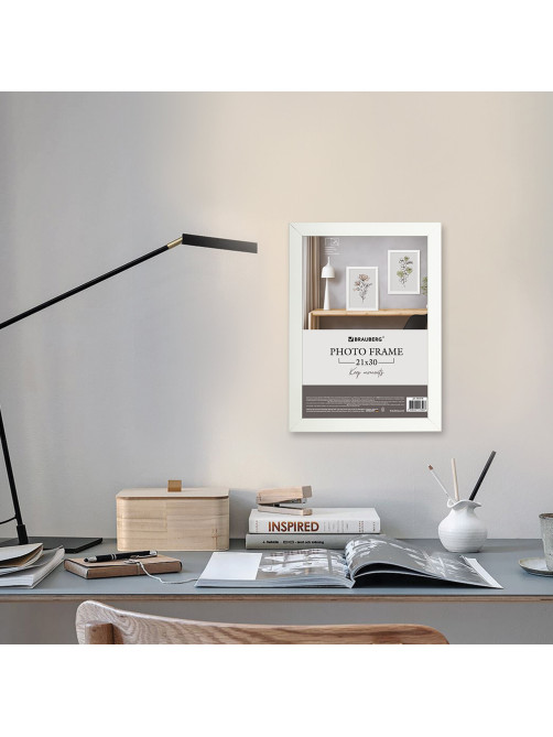 Рамка 21х30 см небьющаяся, аналог IKEA, багет 21 мм, МДФ, BRAUBERG 